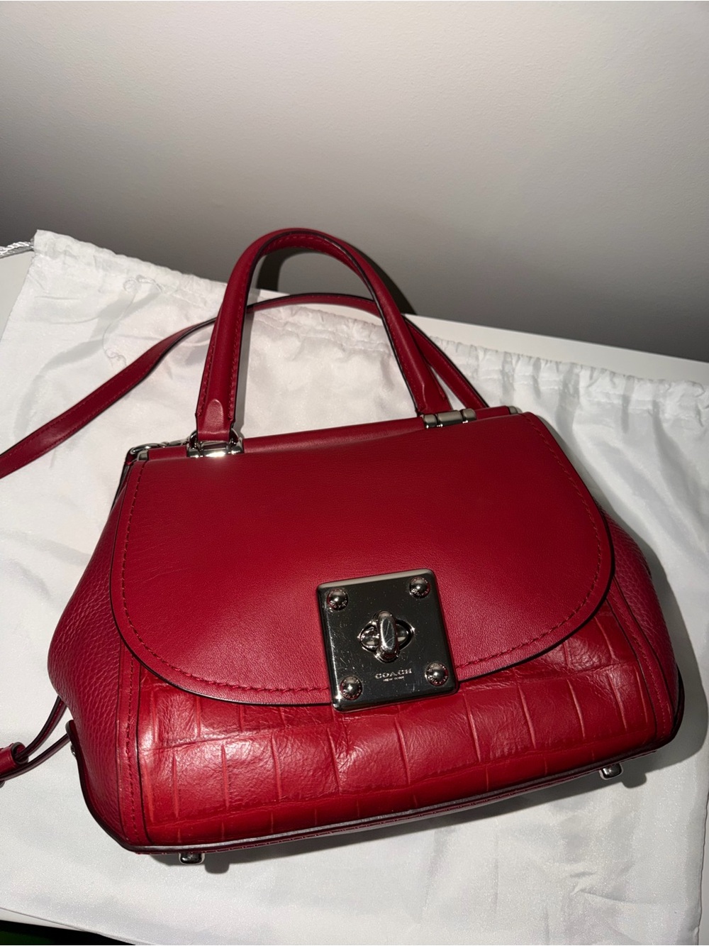Authentic Red Coach Drifter Top-handle Satchel